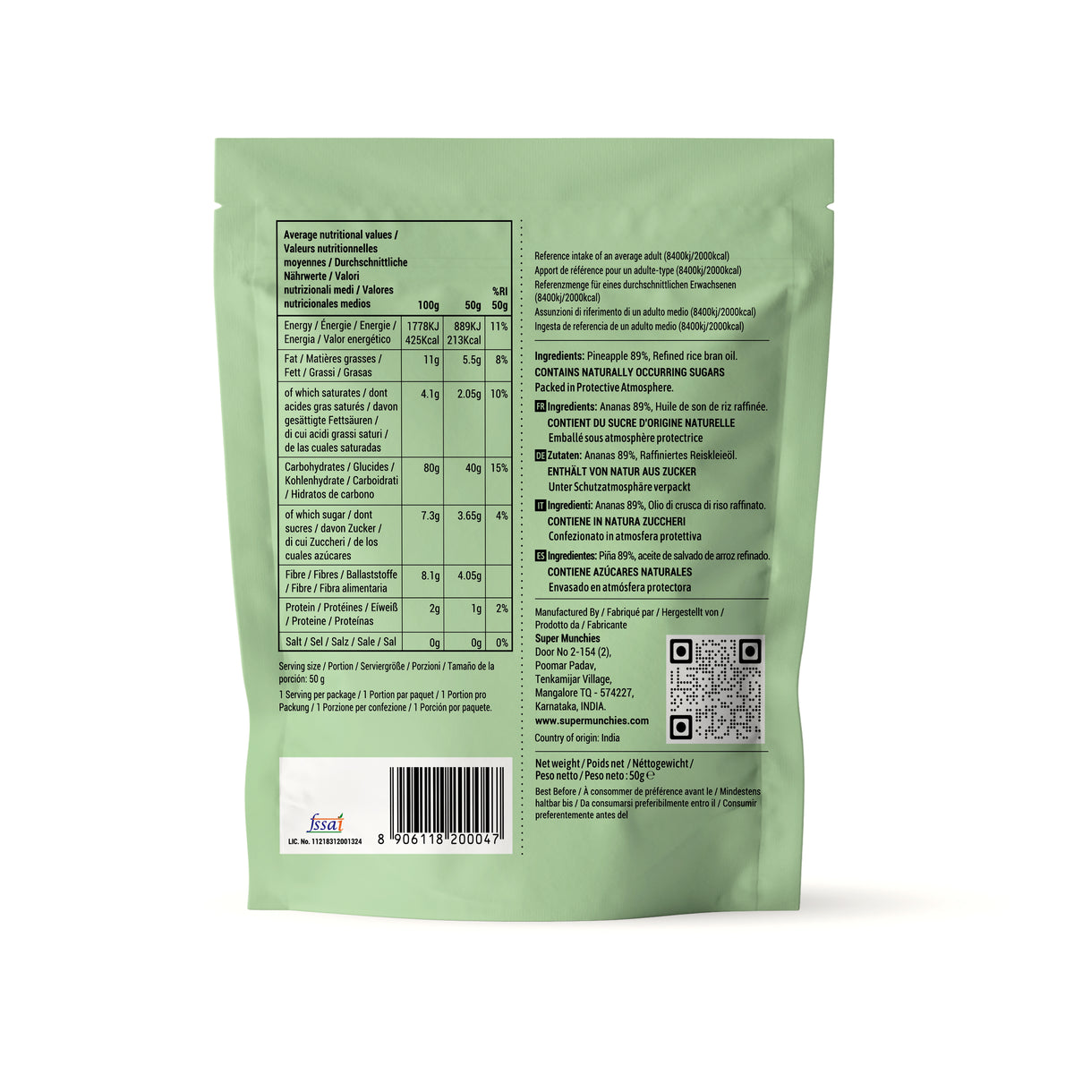 SuperMunchies Pineapple Chips 50g
